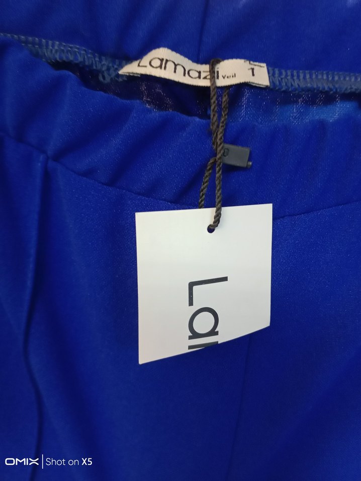 Mavi Rahat Kesim Midi Kadın Kumaş Pantolon - Görsel 4