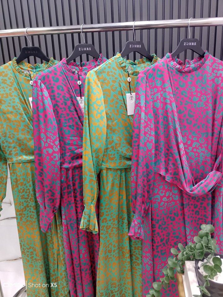 Renkli Bohem Uzun Elbise - Görsel 3