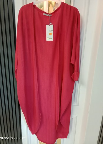 Pembe Salaş Uzun Kadın hırka - Görsel 2