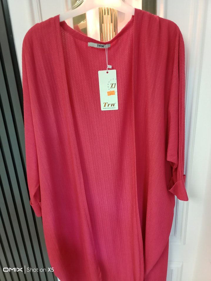 Pembe Salaş Uzun Kadın hırka - Görsel 4