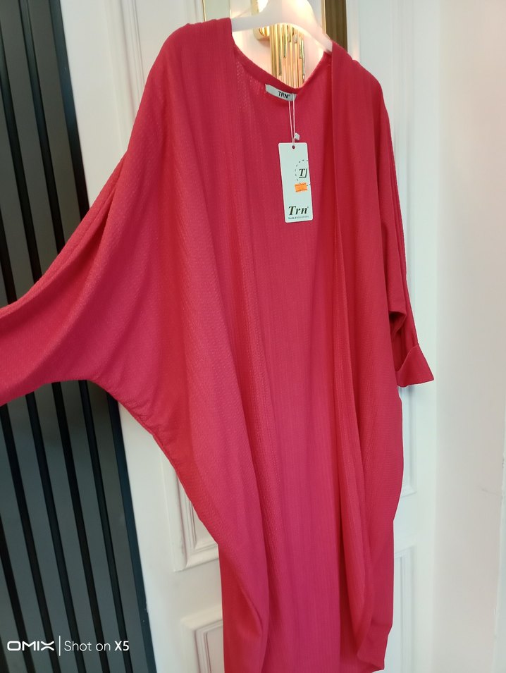 Pembe Salaş Uzun Kadın hırka - Görsel 3