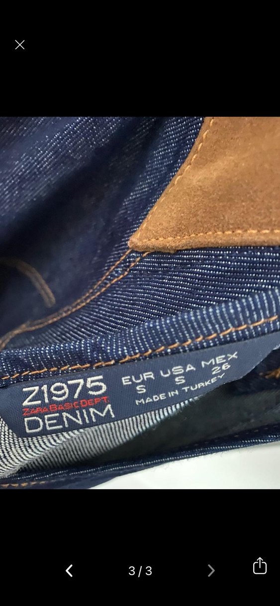 Zara Kadın Lacivert Kot Mini Salopet elbise - Görsel 3