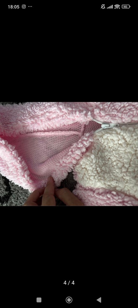 Kürklü Kapüşonlu Pembe Bebek Tulum - Görsel 2