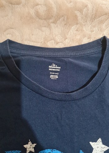 Diğer Lacivert Baskılı Erkek Kısa Kollu Tişört
