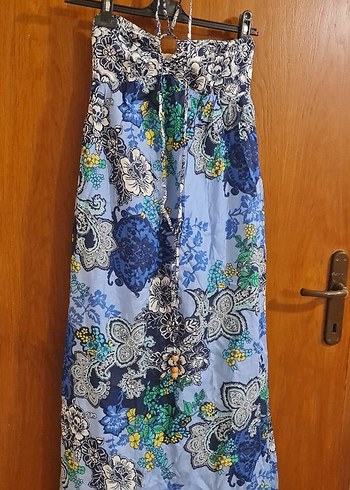 Bohem Desenli Uzun Askısız Elbise - Görsel 2