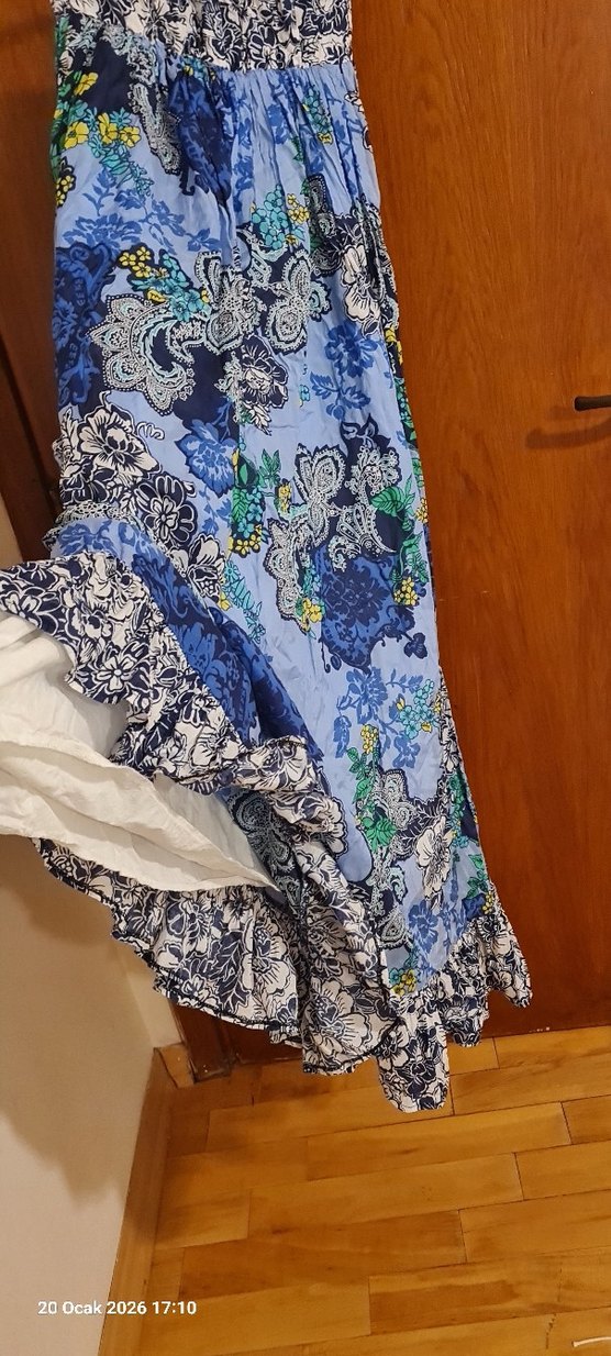 Bohem Desenli Uzun Askısız Elbise - Görsel 5