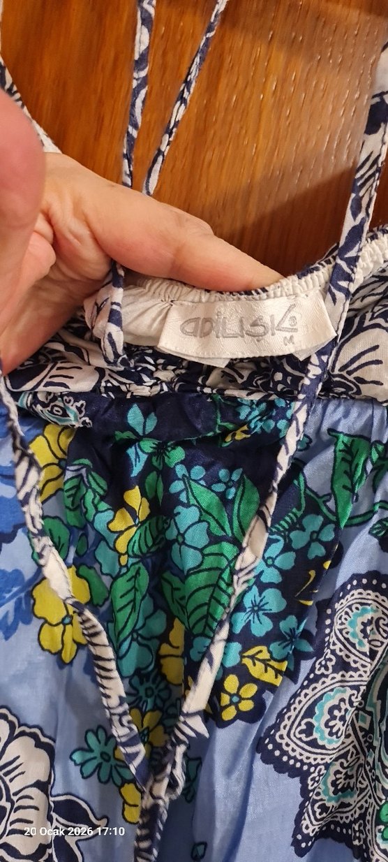 Bohem Desenli Uzun Askısız Elbise - Görsel 4