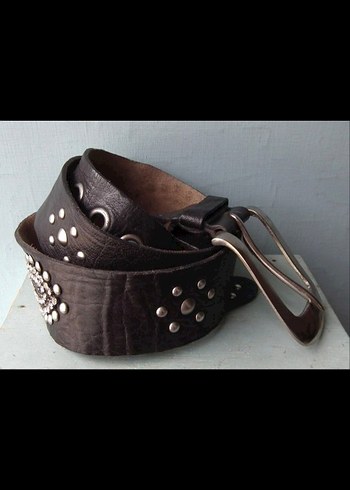 Kadın Deri Kemer Vintage Gümüş Tokalı - Görsel 2