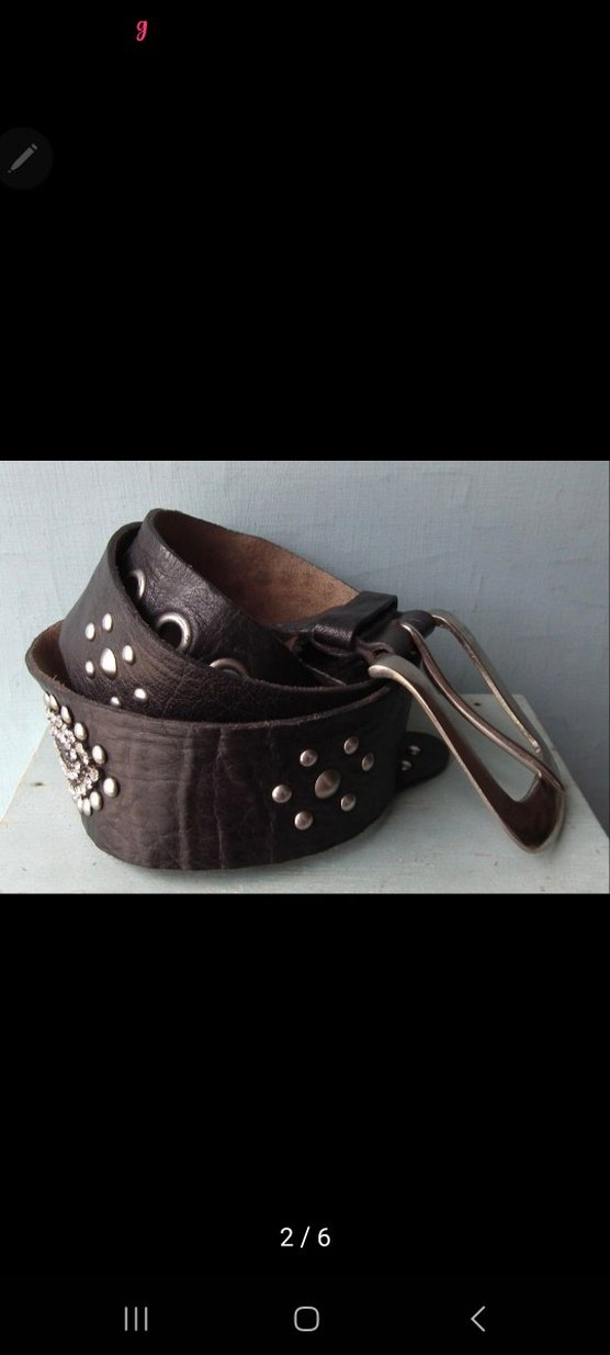 Kadın Deri Kemer Vintage Gümüş Tokalı - Görsel 2