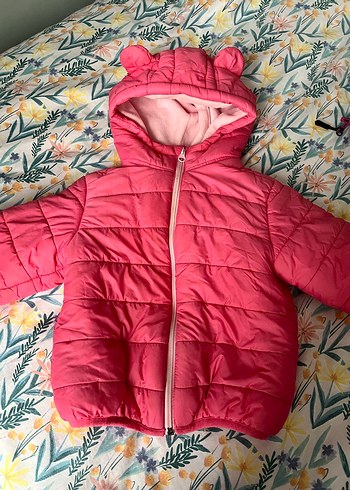 Kız Çocuk Pembe Kapüşonlu Mont