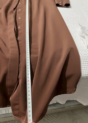 Zara Düğmeli Bej Kadın Uzun Tunik