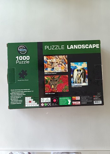  Beden 1000 Parça Renkli Puzzle - Leopar Desenli