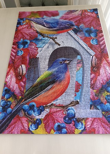  Beden 1000 Parça Renkli Kuş Temalı Puzzle