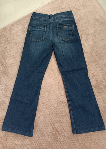 38 Beden kahverengi Renk Düğmeli Fitted Denim Kadın Pantolon