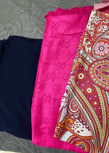 Parlak Çok Renkli Kadın İpek Şal - Görsel 2