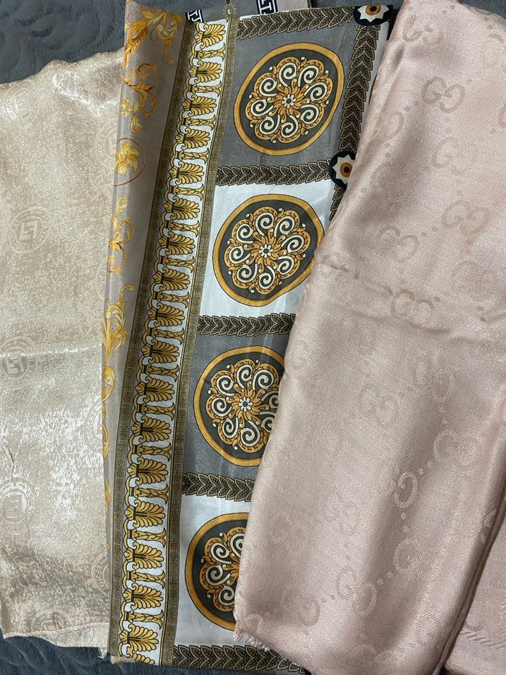 Parlak Çok Renkli Kadın İpek Şal - Görsel 3