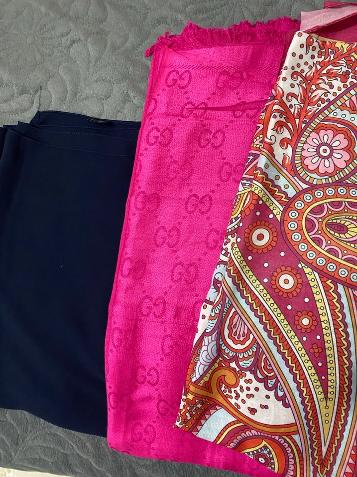 Parlak Çok Renkli Kadın İpek Şal - Görsel 2