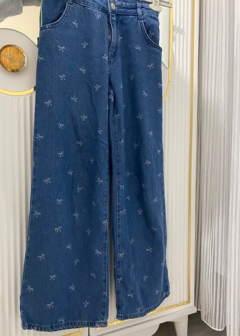 Mavi Bağlamalı Düğmeli Midi Jean - Görsel 2