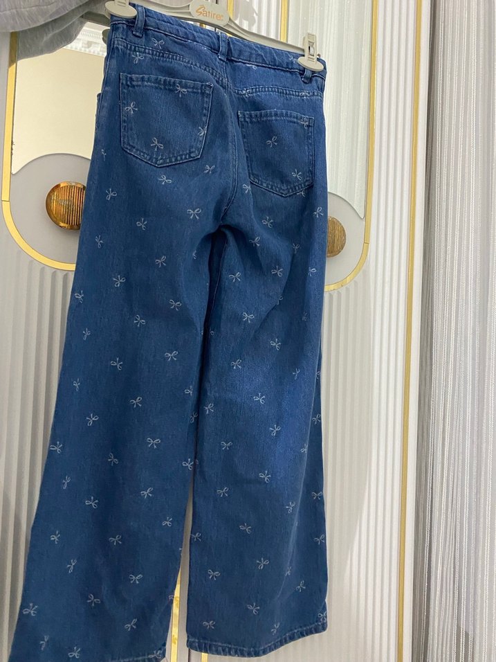 Mavi Bağlamalı Düğmeli  Midi Jean - Görsel 3