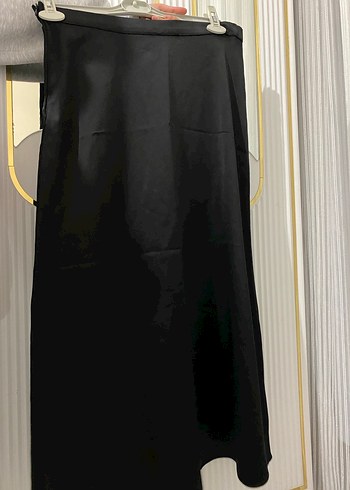 Drapeli Uzun Siyah Kadın Etek - Görsel 2