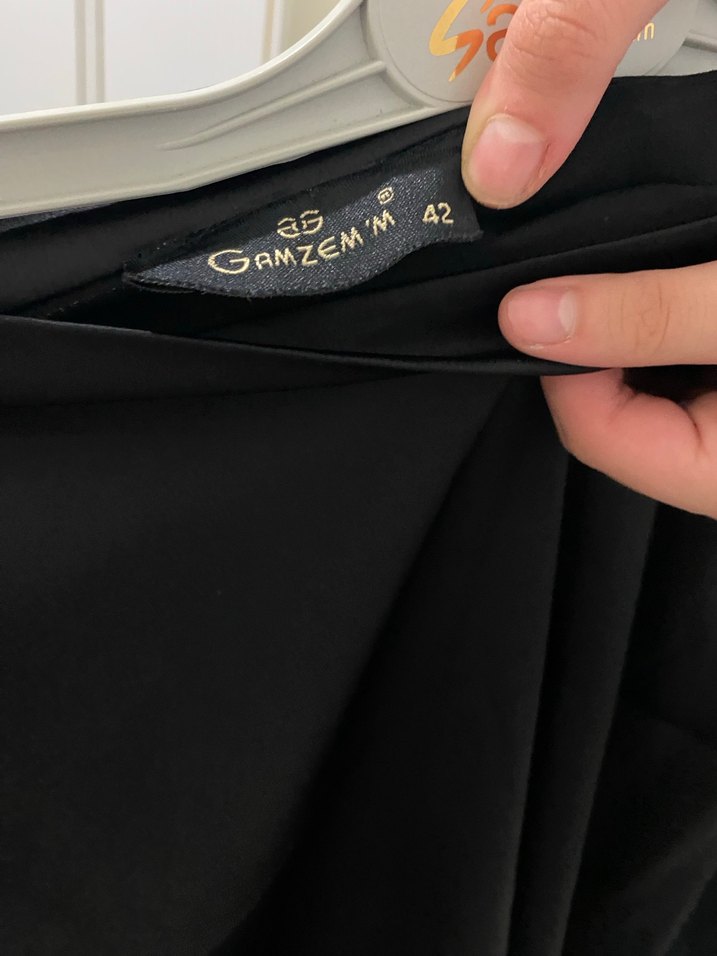 Drapeli Uzun Siyah Kadın Etek - Görsel 3