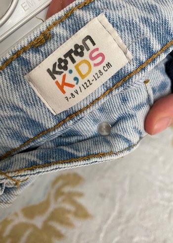 Taşlı Bağlama Desenli Gri Denim Şort - Görsel 3