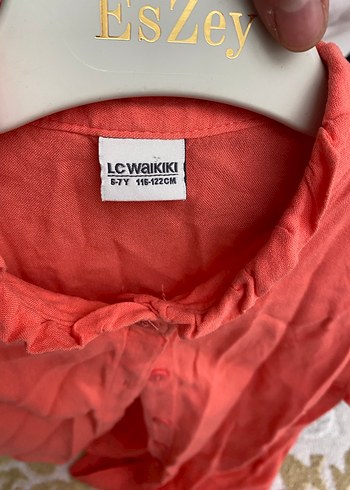 Kız Çocuk Kısa Kollu Kırmızı Keten Bluz - Görsel 3