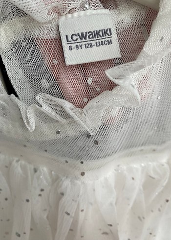 Kız Çocuk Beyaz Fırfırlı Tül Elbise - Görsel 3