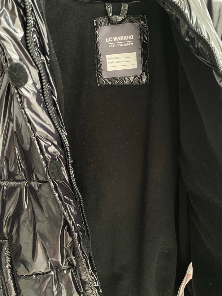 Siyah Fermuarlı Kız Kışlık Mont - Görsel 4