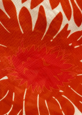 Kadın turuncu çiçek Desenli parça şifon kumaş - Görsel 5