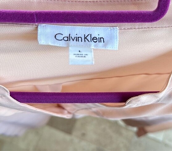 xl Beden pembe Renk DONNA KARAN İPEK ŞIFON BLUZ