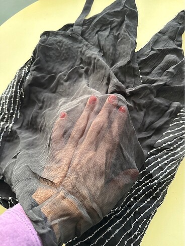 Mango abiye üst Medium ipek şifon boncuk işli - Görsel 7