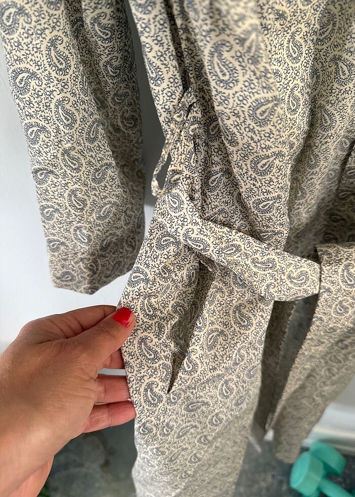 Sıfır, 0 pamuk Poplin sabahlık. - Görsel 3