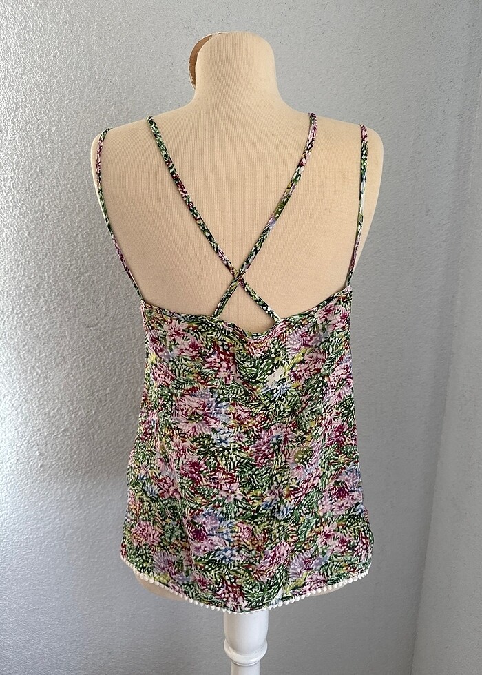 Koton marka İpek viskon askılı bluz M beden - Görsel 2