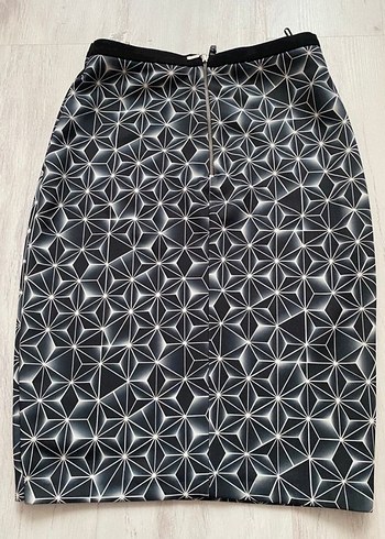 Gri Desenli Midi Kalem Etek - Görsel 2