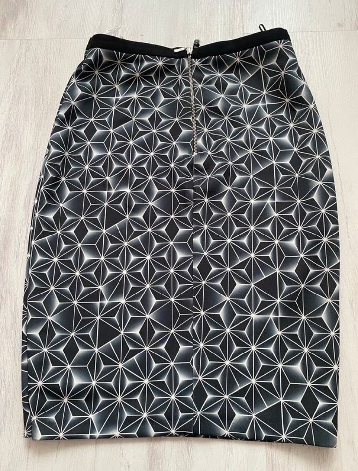 Gri Desenli Midi Kalem Etek - Görsel 2