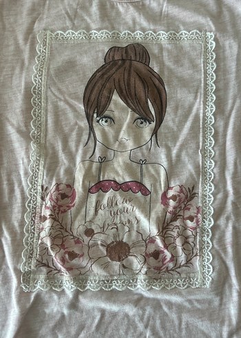 Dantel Detaylı Bohem Kız Tişörtü - Görsel 3