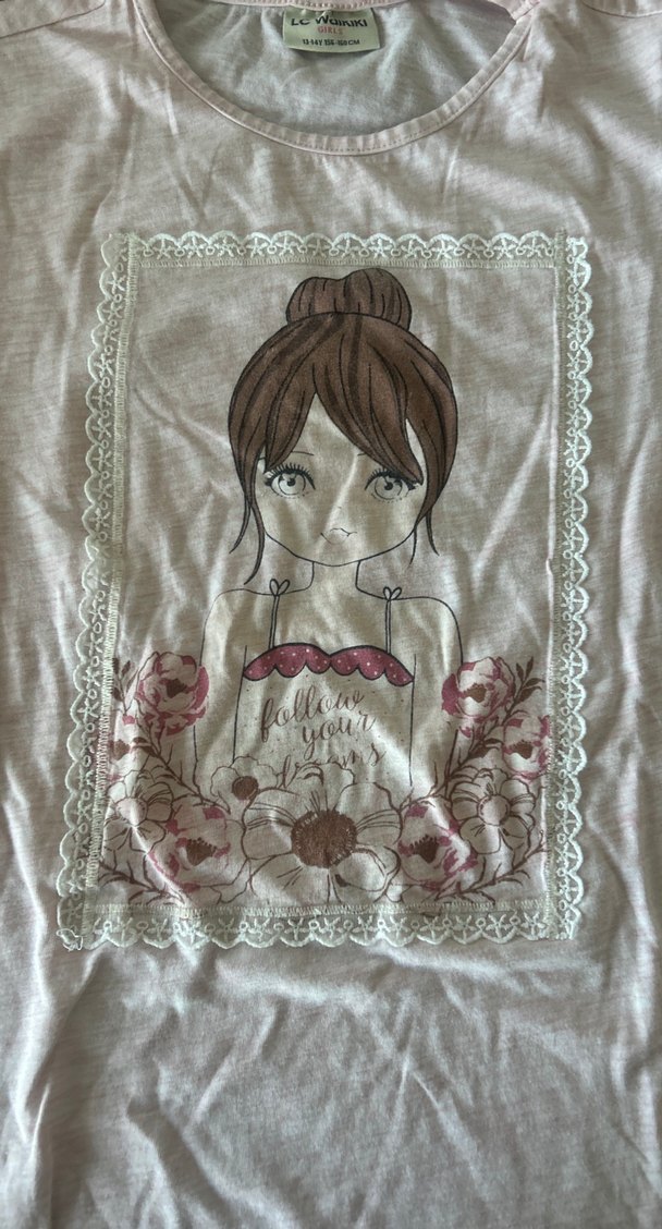 Dantel Detaylı Bohem Kız Tişörtü - Görsel 3