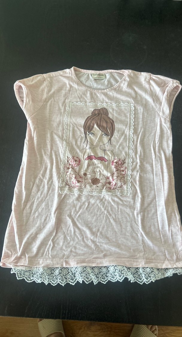 Dantel Detaylı Bohem Kız Tişörtü - Görsel 2