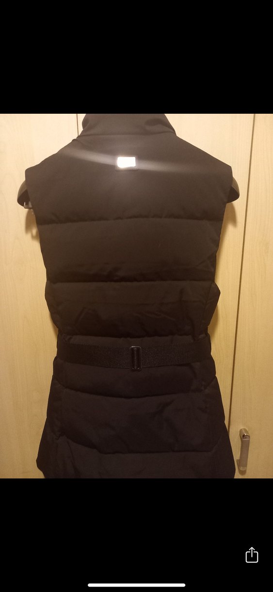 Kemerli Siyah Midi Kadın Yelek - Görsel 3