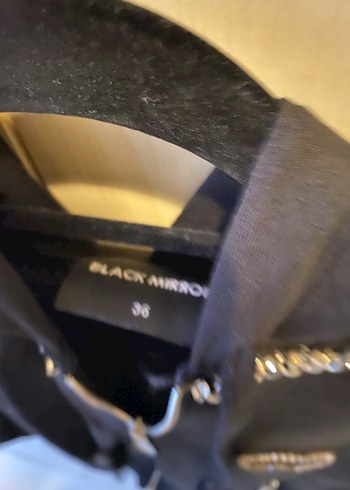 Zincir Detaylı Siyah Fermuarlı Kadın Ceket - Görsel 5