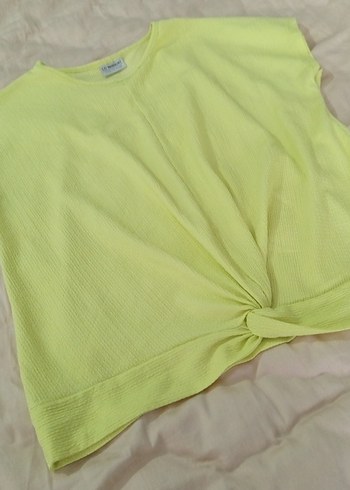 Kız Çocuk Sarı Kısa Kollu Tişört - Görsel 3