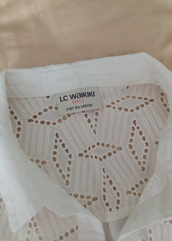 Dantel Detaylı Beyaz Bohem Kız gömlek - Görsel 3