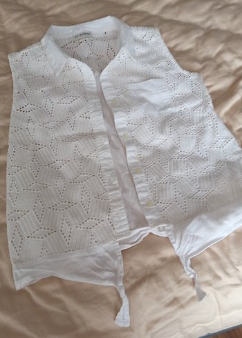 Dantel Detaylı Beyaz Bohem Kız gömlek - Görsel 4