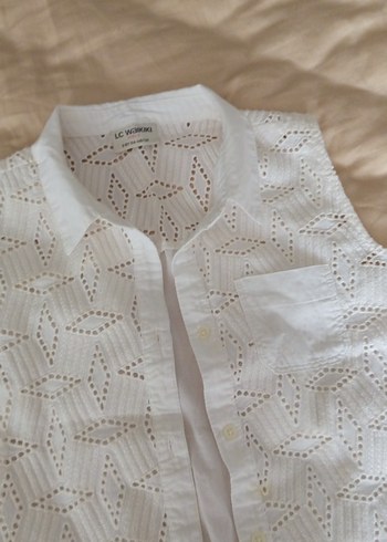 Dantel Detaylı Beyaz Bohem Kız gömlek - Görsel 2