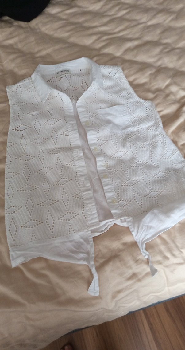 Dantel Detaylı Beyaz Bohem Kız gömlek - Görsel 4