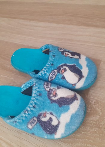 Velcro Bantlı Çocuk Penguen Desenli Sıcak Terlik
