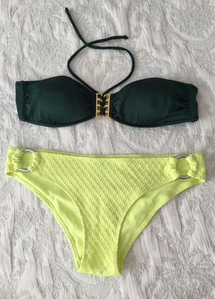 36 Beden sarı Renk İki üstlü bikini 
