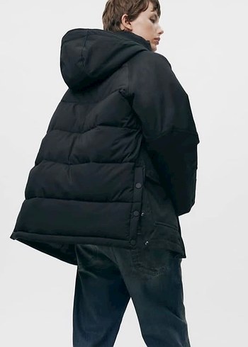 Siyah Kemerli Midi Kadın Kış Montu - Görsel 2
