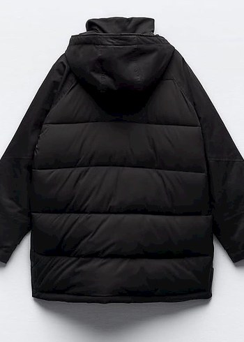 Siyah Kemerli Midi Kadın Kış Montu - Görsel 5